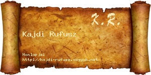 Kajdi Rufusz névjegykártya